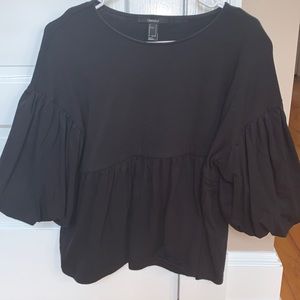 Black puffy sleeve top